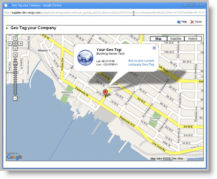 Use the Google Map to Geo-tag the location of your Company.