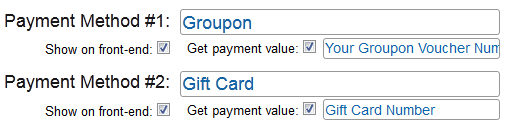 Manual payment method settings