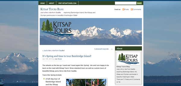 Kitsap Tours is a great example of a tour operator who is effectively using a blog to connect with customers.
