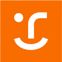 Rezgo's symbol only in square - white in orange - 200px