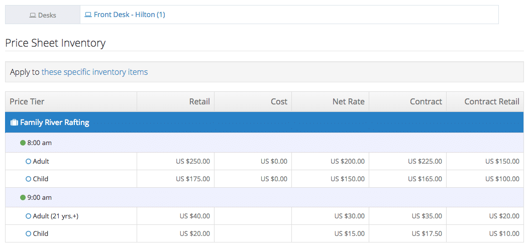 Create custom commissions and net rates using price sheets in Rezgo