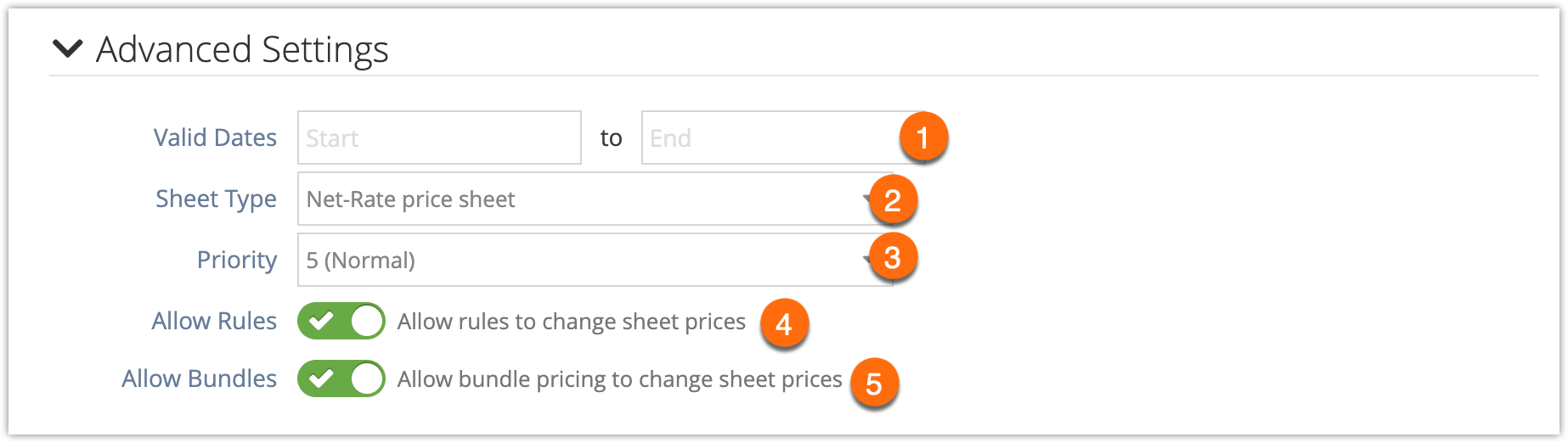 You must open the advanced settings section to interact with these options.