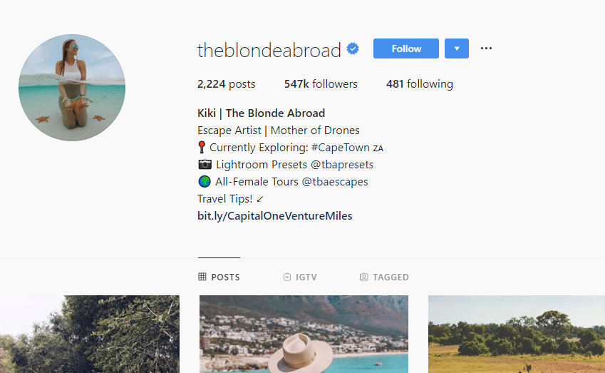 Instagram Influencer Profile Screenshot