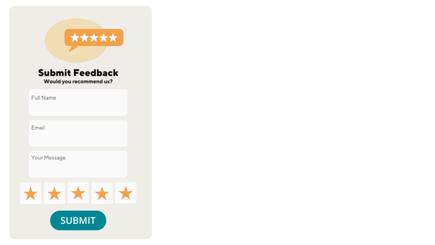 Customer feedback form