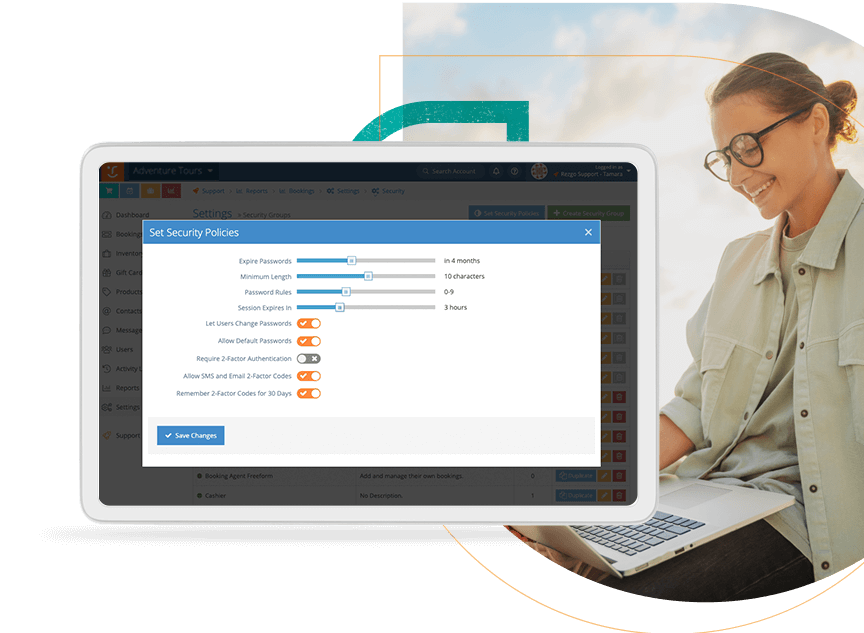 Security Booking System Screen