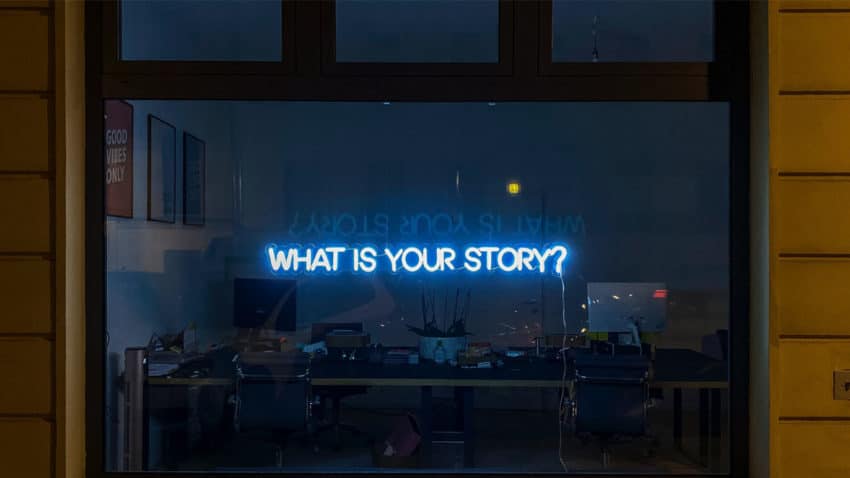 what is your story neon sign