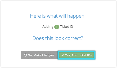 A confirmation screen appears before you finalize your IDs.