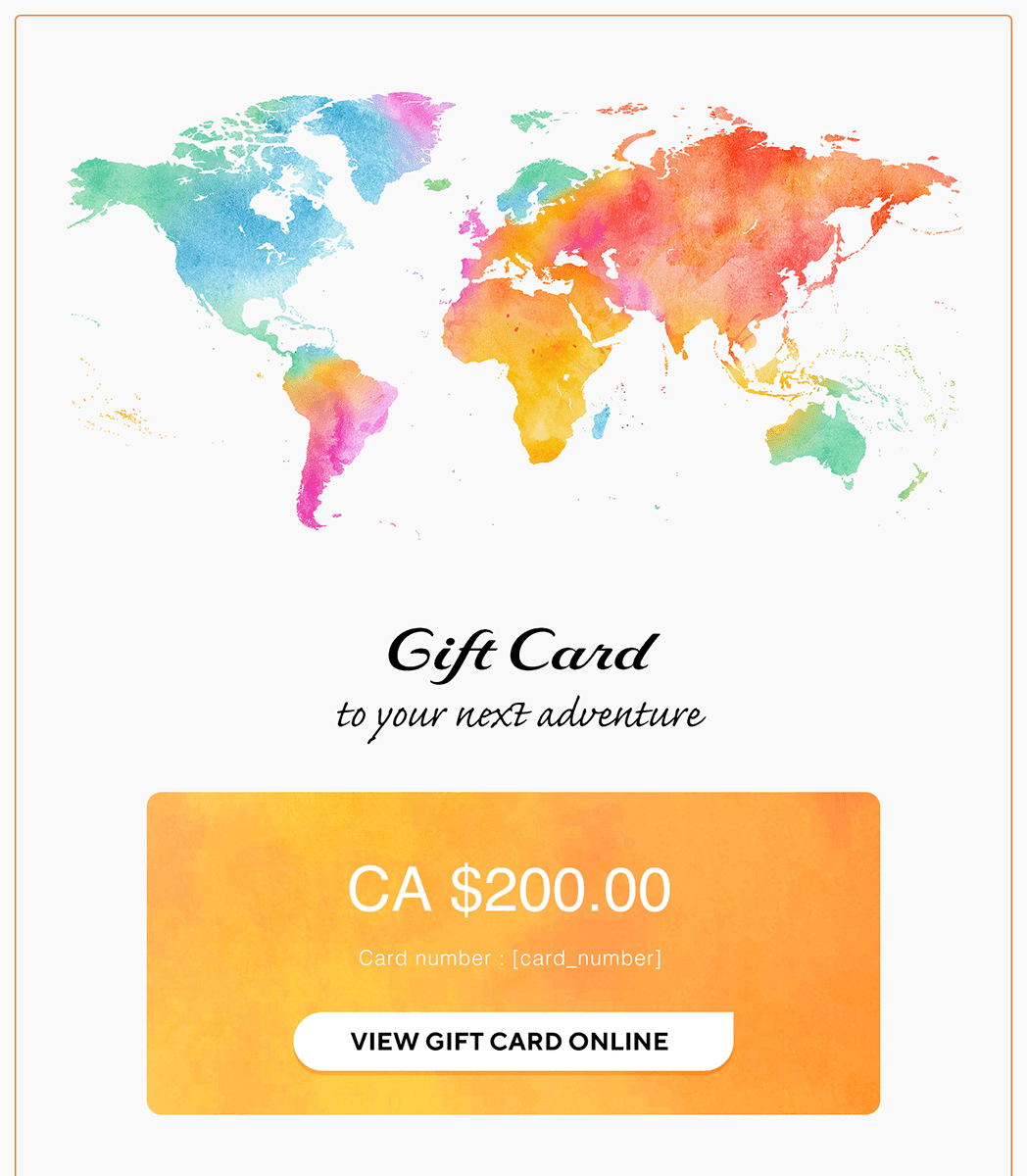 Gift Card to your next adventure