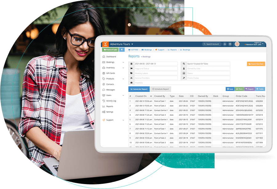 Reports Booking System Screen