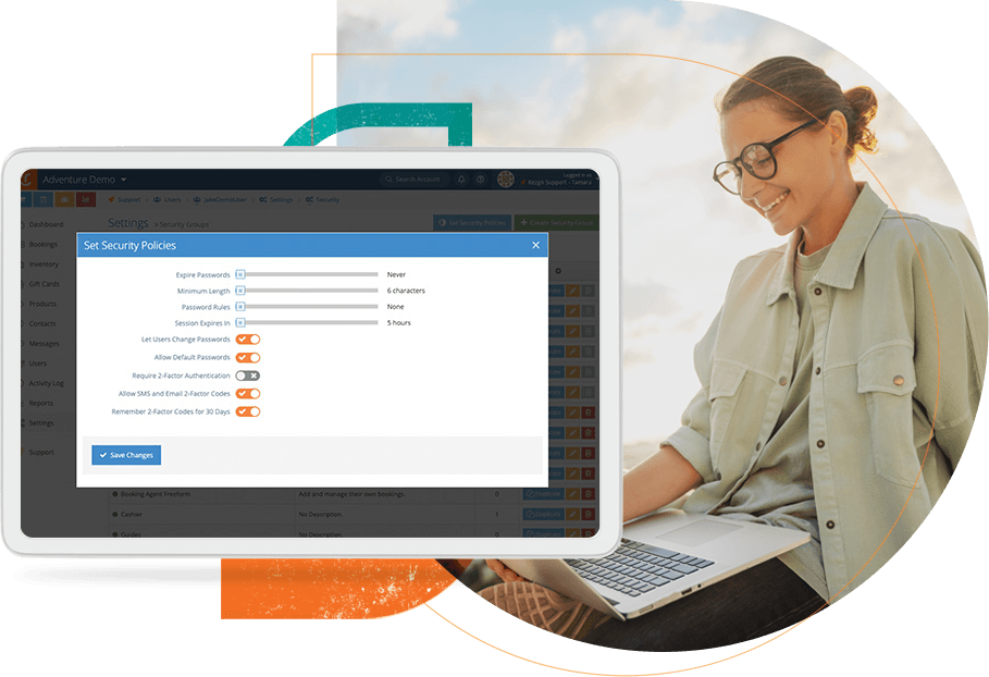 Security Booking System Screen