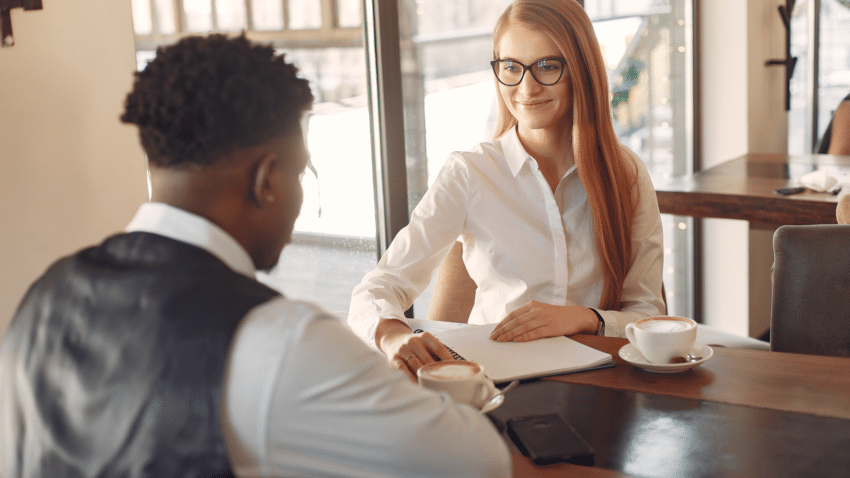 Man-Woman-Interview-Coffee-Place