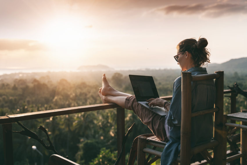 Young women working from anywhere