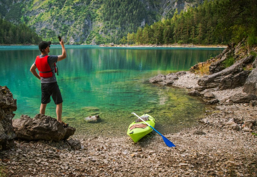 Man taking photo of nature