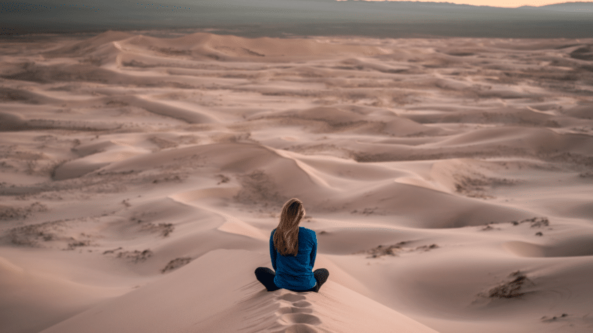 solo traveler in desert