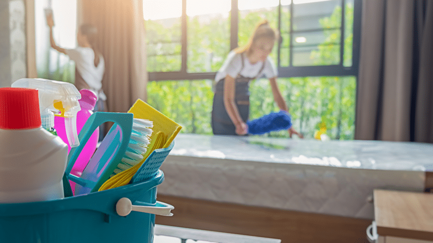 Woman-cleaning