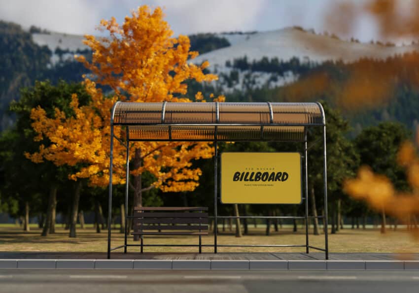 billboard on bus stop