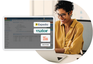 Happy Woman looking at computer