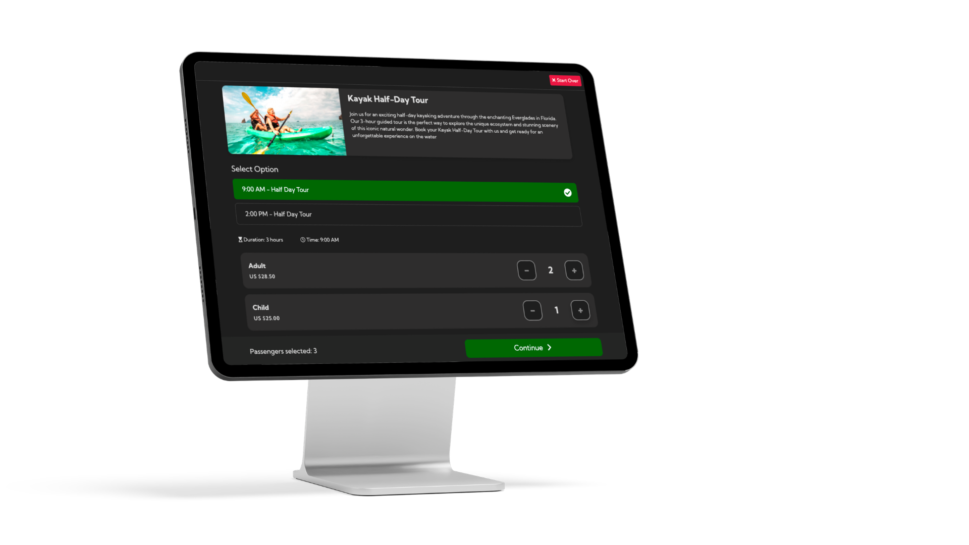 rezgo kiosk view